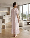 Teddy Bear Print Ruffle Maxi Nightdress