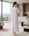 Lavender Floral Ruffle Maxi Nightdress