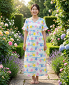 Pastel Floral Stripe Maxi Nightdress