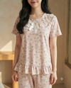 Floral & Butterfly Print Korean Nightwear Set