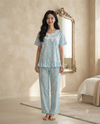 Floral & Butterfly Print Korean Nightwear Set