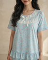 Floral & Butterfly Print Korean Nightwear Set