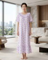 Lavender Floral Ruffle Maxi Nightdress