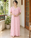 Korean Long Nighty Half Sleeve