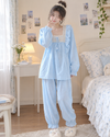 Korean Lace Ruffle Full Sleeve Pajama Set