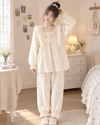 Korean Lace Ruffle Full Sleeve Pajama Set