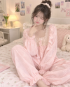 Korean Lace Ruffle Full Sleeve Pajama Set