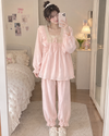 Korean Lace Ruffle Full Sleeve Pajama Set