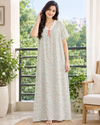 Korean Long Nighty Half Sleeve