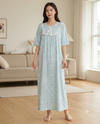 Korean Long Nighty Half Sleeve