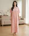 Korean Long Nighty Half Sleeve