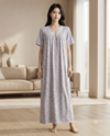 Korean Long Nighty Half Sleeve
